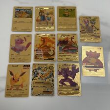 Gold Pokémon Card Bundle Inc Charizard MINT X11 And Pikachu VMAX picture