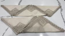 5 Beautiful Crocker Lace Pattern Beige Fabric Napkins 16” X  16” picture