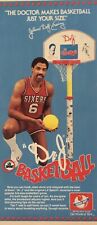 1983 Dr. J-Julius Erving w/Lil Sport Basketball Hoop~Original print ad picture