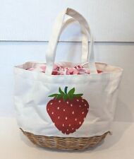 Two's Company Fresh Picked Fruit Basket Tote Bag, Strawberry  picture