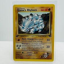 Pokémon Blaine's Rhyhorn 1st Edition 65/132 Gym Challenge Common Card NM-MT picture
