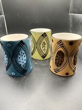 Vintage Holmar, Original Design Coffee Mugs, 1968, Green, Blue, Peach - Retro picture