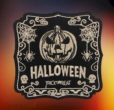 New Jack Lantern Pumpkin Halloween Trick Treat Embroidered Biker Iron On Patch picture