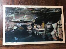 Underground Boating near Natural Pillar Howe Caverns New York Postcard picture