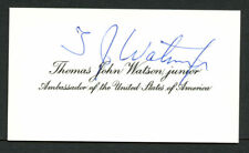 Thomas J. Watson d 1993 signed auto United States Ambassador Business Card BC516 picture