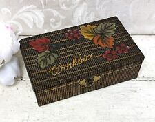 Antique Bassett Candy Tin Box Brown Workbox Highly Embossed Vintage British picture