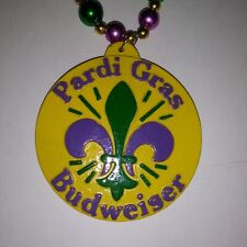 Pardi Mardi Gras BUDWEISER Gasparilla New Orleans Beads Medallion Fleur de Lis  picture