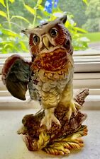 Vintage Royal Crown Horned Owl Bird Figurine 1980s Made in Japan 7.5