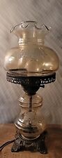  Victorian Gone With the Wind Hurricane Amber Double Globe Rose Parlor Lamp picture