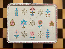1960’s Metal Lunch Box Used Ohio Art Brand Collectible Flowers, Snowflakes, Etc. picture