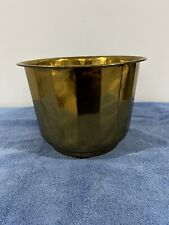 Vintage Solid Brass Planter Pot . 7 1/2” Tall X 10” Diameter. picture