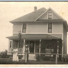 c1910s De Witt IA RPPC Dieckmann Family Home Farm House Postcard Foursquare A161 picture
