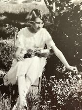 CD) Photograph Girl Picking Flowers Portrait 1928 picture