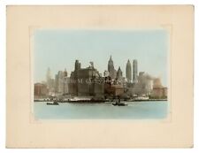 1930s NYC Skyline & Steam Ships Color Art Photo picture