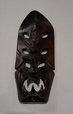 Hand Carved Bali Indonesian Mask Light Wood Fine Detail picture