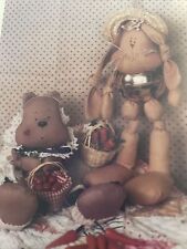 Twice As Nice PATTERN 160 BUNNY BEAR PICNIC PALS Uses Jingle Bell As Body 1992 picture