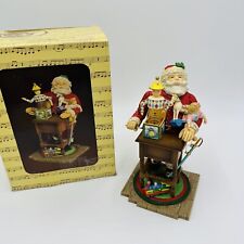 Enesco Small World Of Music Christmas Santa Wind Up Toys Box Holiday Rare  picture