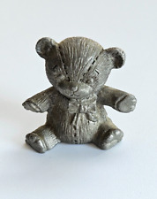 Spoontiques 1983 Pewter Teddy Bear PP312 Vintage 3/4” Miniature picture