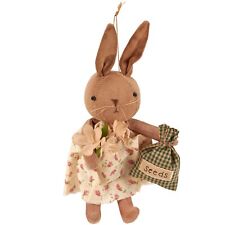 Primitives By Kathy Easter Girl Bunny Garden Ornament Doll Vintage Look Rustic picture