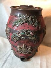 Large 19th Century Salt Glazed Stoneware Spirit Barrel With Royal Coat of Arms picture