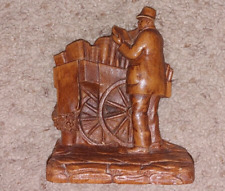 Vintage Book Cart Salesman Bookend Repwood Sawdust 6.5