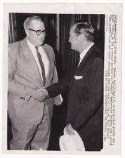 VIRGIL T BLOSSOM GREETS ARKANSAS GOVERNOR ORVAL FAUBUS 1958 Photo Y 360 picture