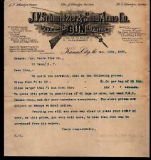 1897 Guns - J F Schmelzer Arms Co  - Kansas City Mo  -   RARE  Letter Head Bill picture