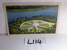 VINTAGE UNPOSTED POSTCARD LINEN 1930'S TOCCOA GA LAKE LOUISE HOTEL-CONFERENCE  picture