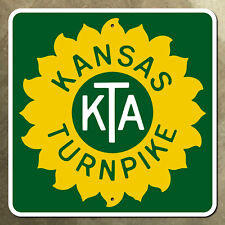 Kansas Turnpike highway marker road sign 1960 sunflower green KTA 12x12 picture