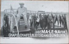 Drug/Ointment 'Ma-Le-Na' 1910 Advertising Postcard w/Fishing Man - A Day's Catch picture
