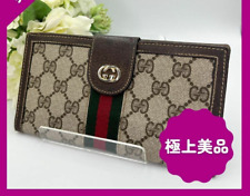 Authentic Gucci Vintage Wallet Sherry Bifold Long Purse GG Supreme PVC Brown picture