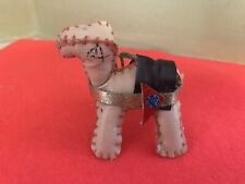 handmade brown leather small llama ornament picture