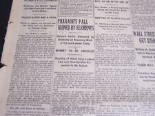 1925 JANUARY 26 NEW YORK TIMES - PHARAOH'S PALL RUINED BY ELEMENTS- NT 6953 picture
