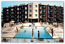 c1950's Traveler's Motor Lodge Wildwood New Jersey NJ Swimming Pool Postcard picture