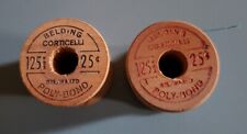 Belding Corticelli Wooden Bobbins Lot Of 2 - Shade 1412 And Shade 1145 Used picture