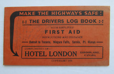 Hotel London (Ontario) 1938 Drivers Log Book and First Aid picture