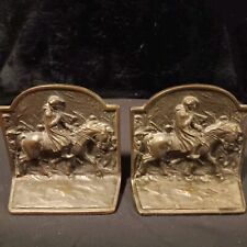 VINTAGE WASHINGTON @ VALLEY FORGE CAST IRON BOOKENDS BY HUBLEY, CIRCA 1925 picture