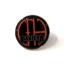 Pantera LOGO Heavy Metal Rock Pin Round Brooch Lapel Pin Black & Red Enamel Pin picture