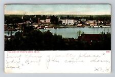 Pentwater MI-Michigan, Village Across the Water, Vintage Postcard picture