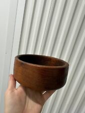 Vintage Hand Made Hand turned Sapele wood bowl with custom picture