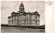 Vintage Postcard 1906 Cheyenne Wyoming State Capital Building Street View-G2-3 picture
