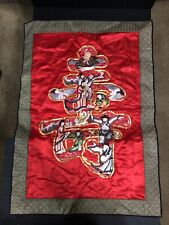 Chinese Red Silk Embroidery Large Panel Art Vintage Tapestry Textile picture