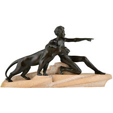Art Deco sculpture young man with panther. Max Le Verrier picture