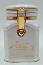 Harrods Knightsbridge Food Halls White & Gold Canister with Gold Tone Hardware picture