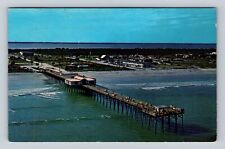 Cocoa Beach FL-Florida, Canaveral Pier, Atlantic Ocean, Vintage c1964 Postcard picture