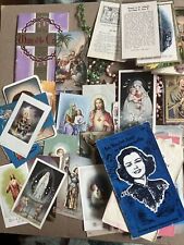 Nice Lot Of Over 30 Catholic Religious Cards Rosaries And Pamphlets picture