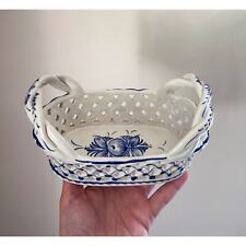 Vintage Handpainted RCCL Porcelain Basket • Made in Portugal  picture