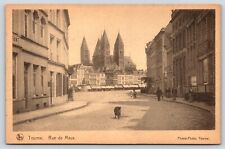 Vintage Postcard Tournai Belgium Rue de Maux picture