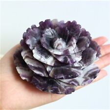 430g Natural Carved Dream amethyst Flower Reiki Crystal Decor Mineral Specimen G picture