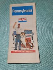 Vtg 70s Exxon Penn. Gas Station Travel Road Map Mancave Petroliana Collectible picture